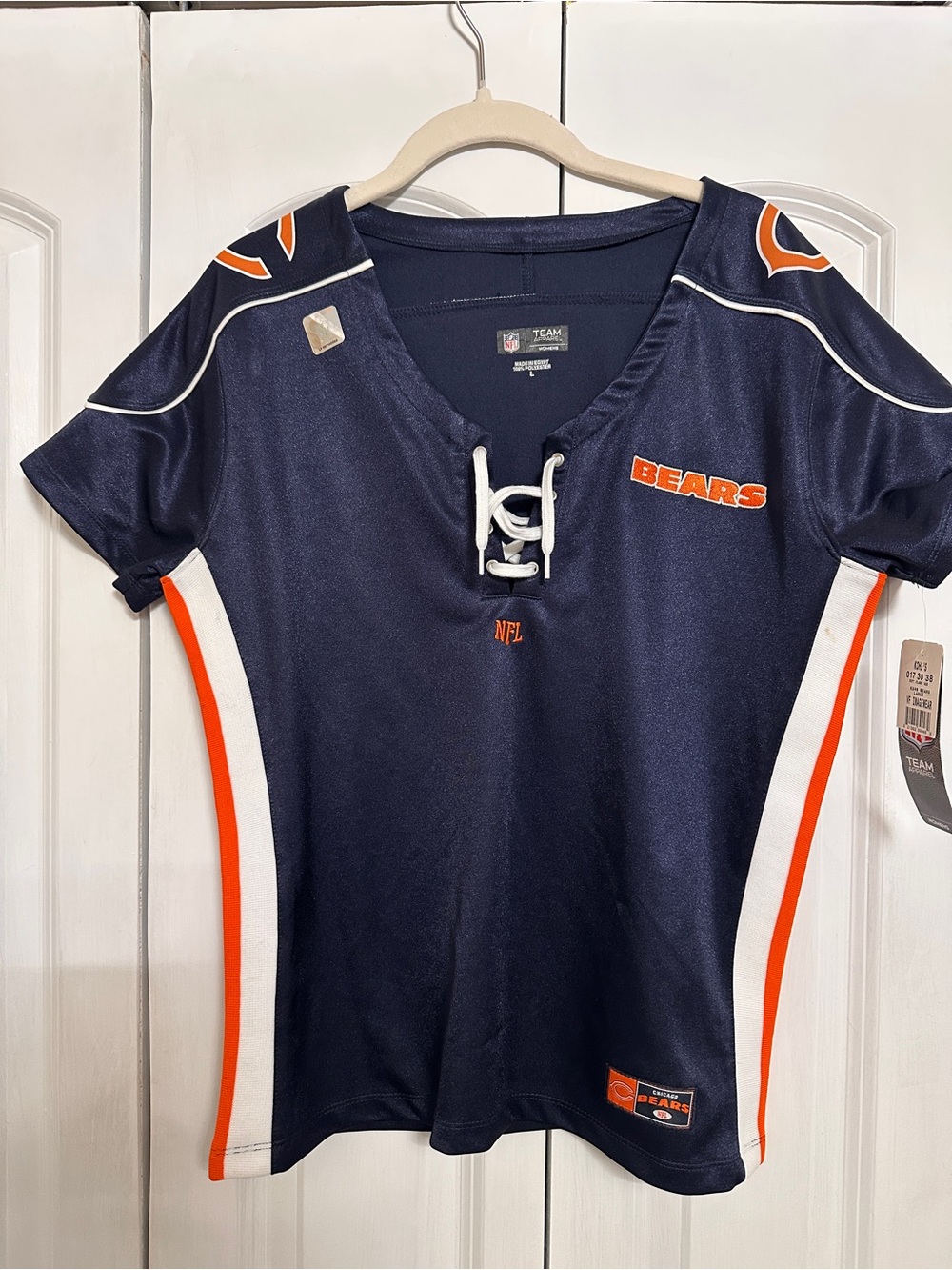 NFL Chicago Bears Women’s Navy Lace-Up Fan Jersey